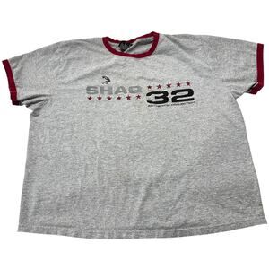 Shaquille O'Neal Shaq 32 Tee Shirt Mens XL Authentic Collection Gray STAIN